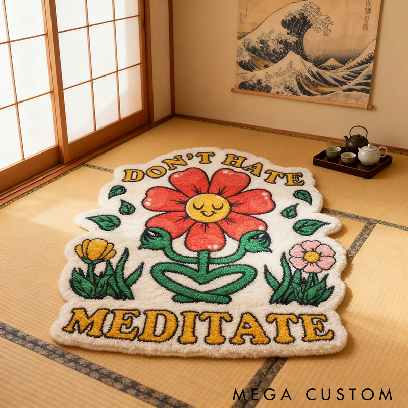 Personalized Yoga Rug Meditate Yoga Rug Unique Flower Design Soft Carpet for Meditation Yoga Spaces and Relaxation Perfect Home Decor Gift