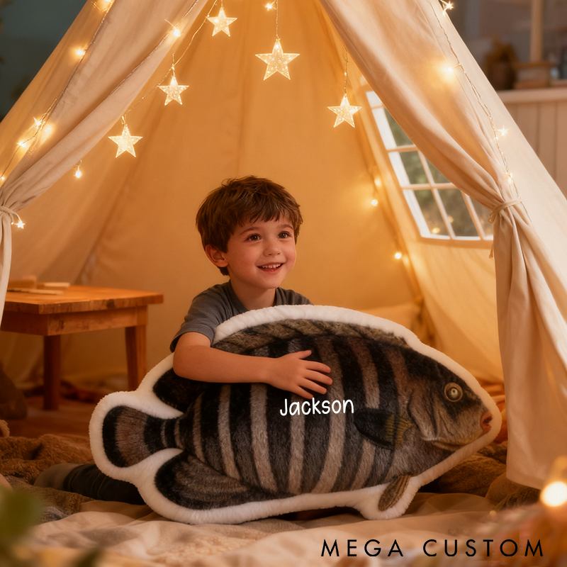 Personalized Fish Shaped Pillow Funny Fish Pillow Custom Name Cushion for Fishing Enthusiasts Realistic Design Graphic 3D Print Soft Soft and Perfect for Young Fishing Lovers Home Decor or Gifts