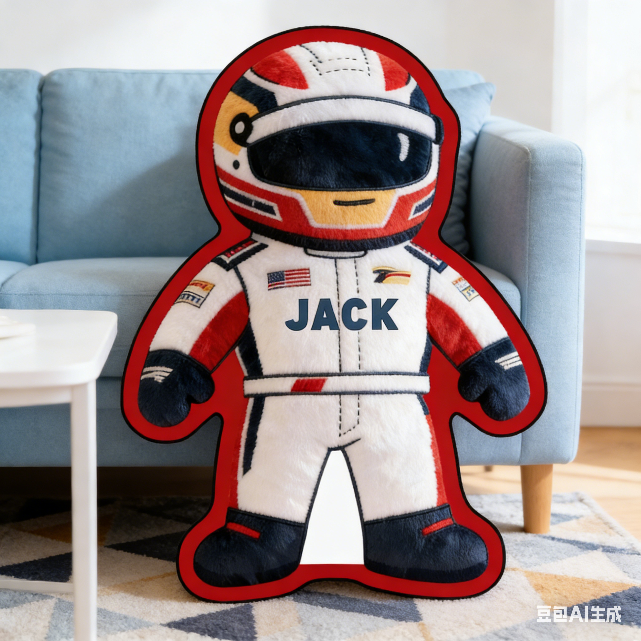 Personalized Racer Shaped Pillow Custom Name Plush Perfect Home Decor Gift for Racers and Racing Lovers