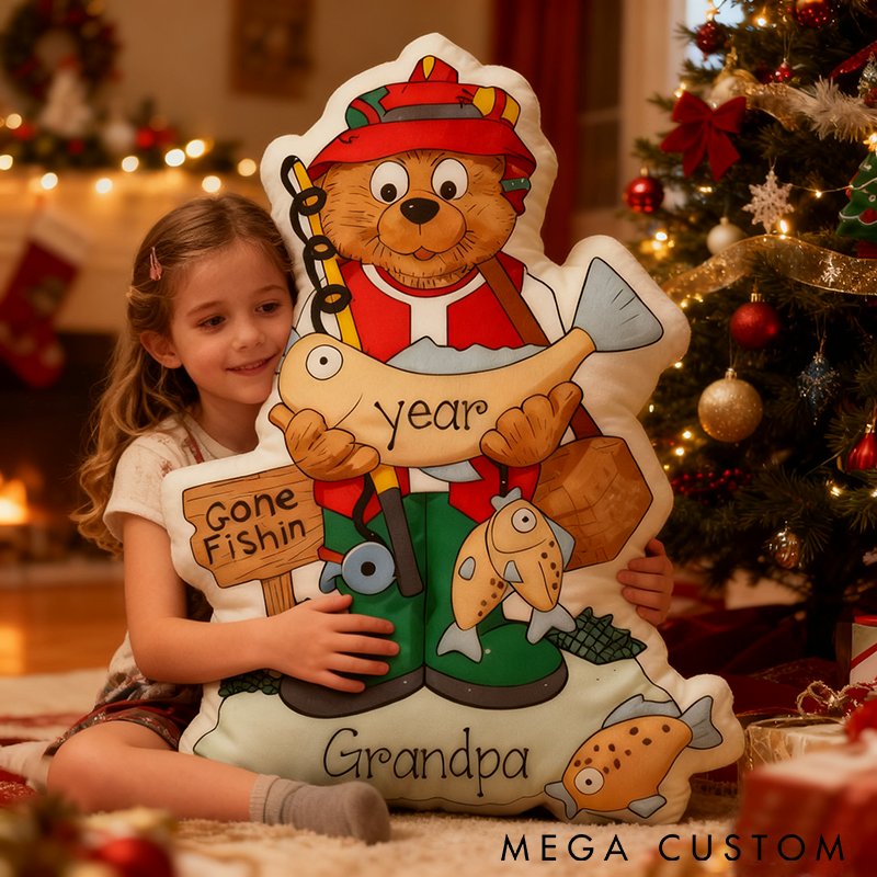 Personalized Fishing Pillow Funny Fishing Pillow Custom Name and Time Perfect Gift for Fishing Enthusiasts