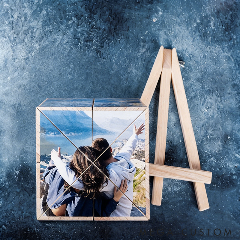 Personalized Photo Cube Album Custom Flip Magic Cube with Multiple Pictures Unique Gift for Memories Weddings or Anniversaries