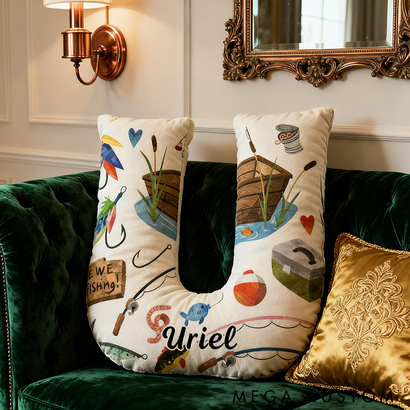 Personalized Fishing Pillow Funny Fishing Pillow Custom Name Graphic 3D Print Ideal Gift for Fishing Enthusiasts Cozy Holiday Decor 