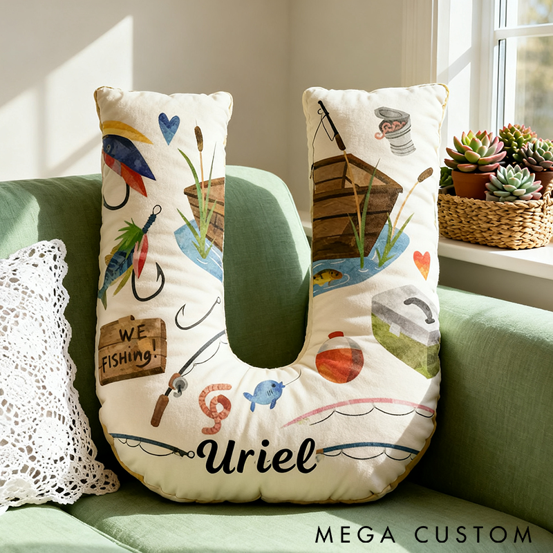 Personalized Fishing Pillow Funny Fishing Pillow Custom Name Graphic 3D Print Ideal Gift for Fishing Enthusiasts Cozy Holiday Decor 