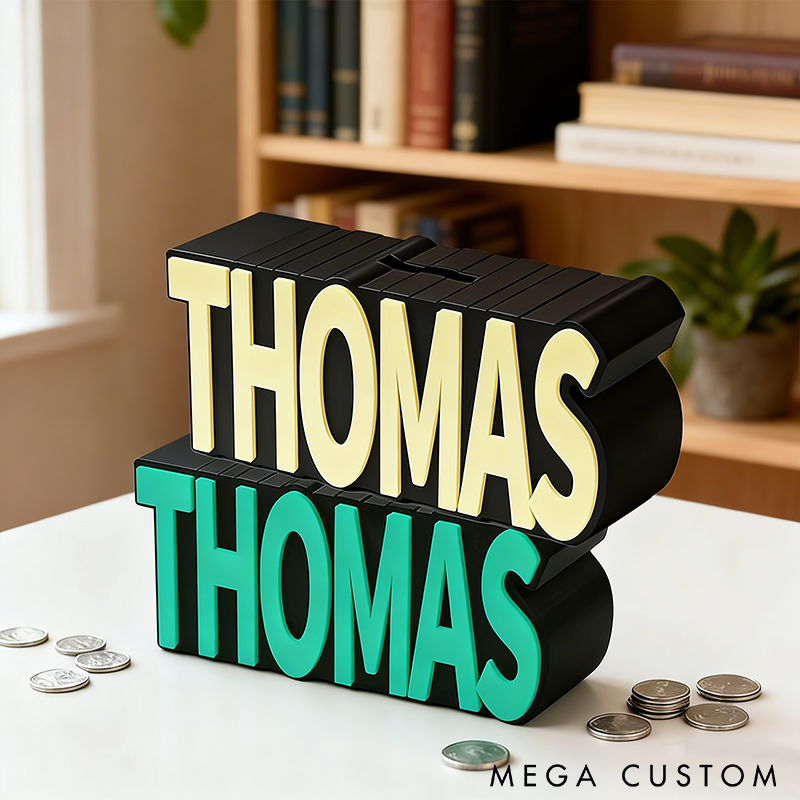 Personalized Name Piggy Bank Custom Letter Design Coin Bank for Kids Fun Money-Saving Gift and Room Decoration