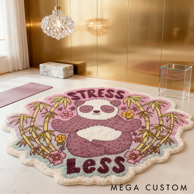 Personalized Yoga Rug Cute Panda Design Soft Carpet for Meditation Yoga and Relaxation Perfect Home Decor for Yoga Lovers