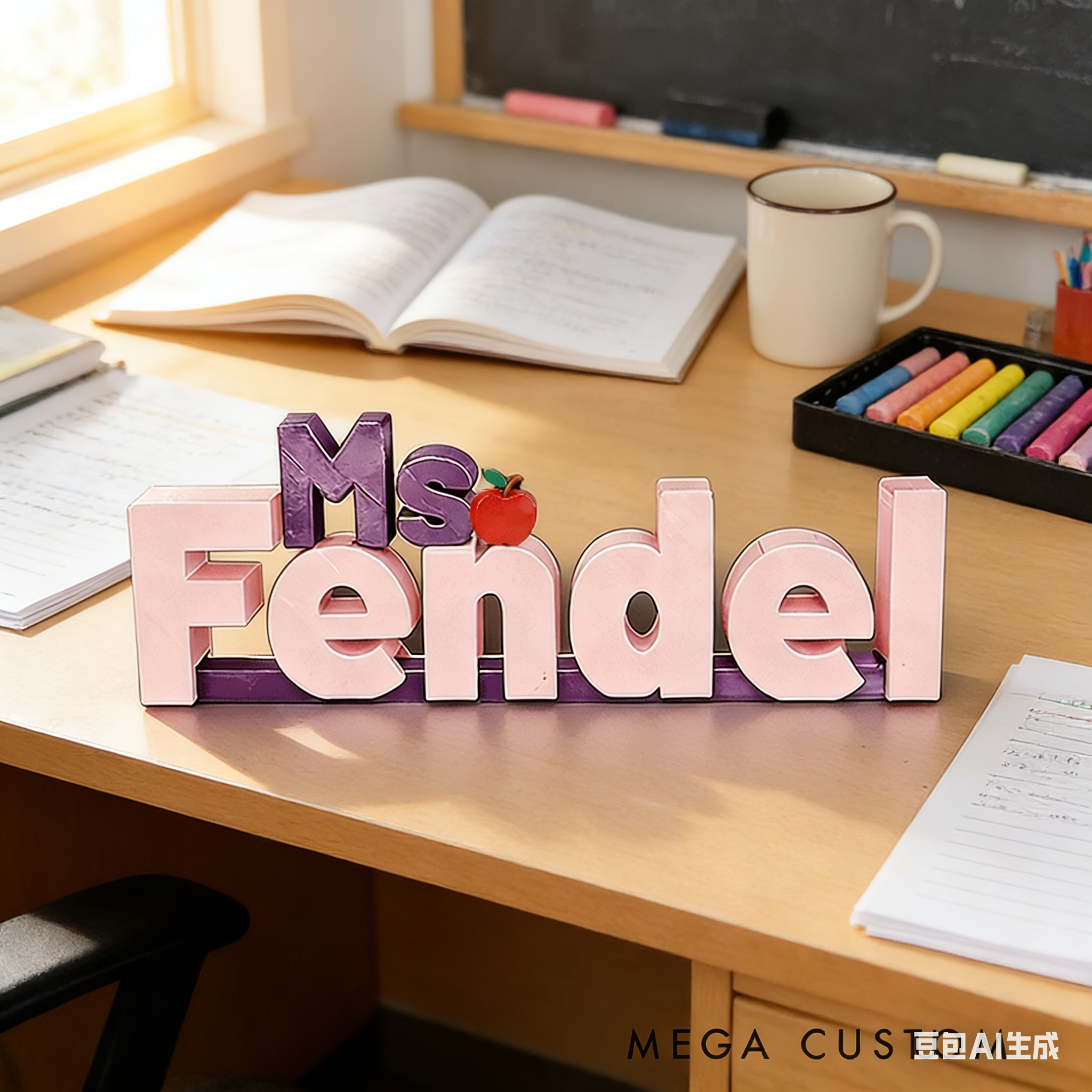 Personalized Desk Name Plate Sign Custom Name 3D Printed Gift for Teachers and Office Workers