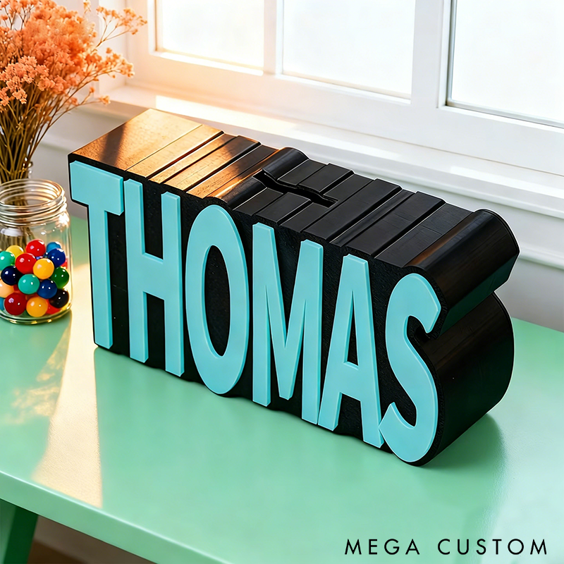 Personalized Name Piggy Bank Custom Letter Design Coin Bank for Kids Fun Money-Saving Gift and Room Decoration