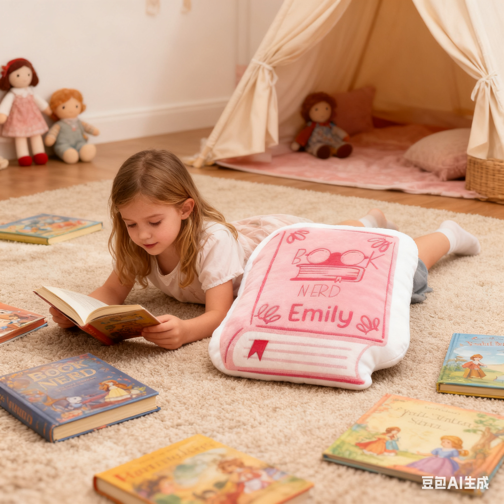 Personalized Funny Pillow Christmas Graphic 3D Print Book Nerd Custom Name Gift for Reading Lovers