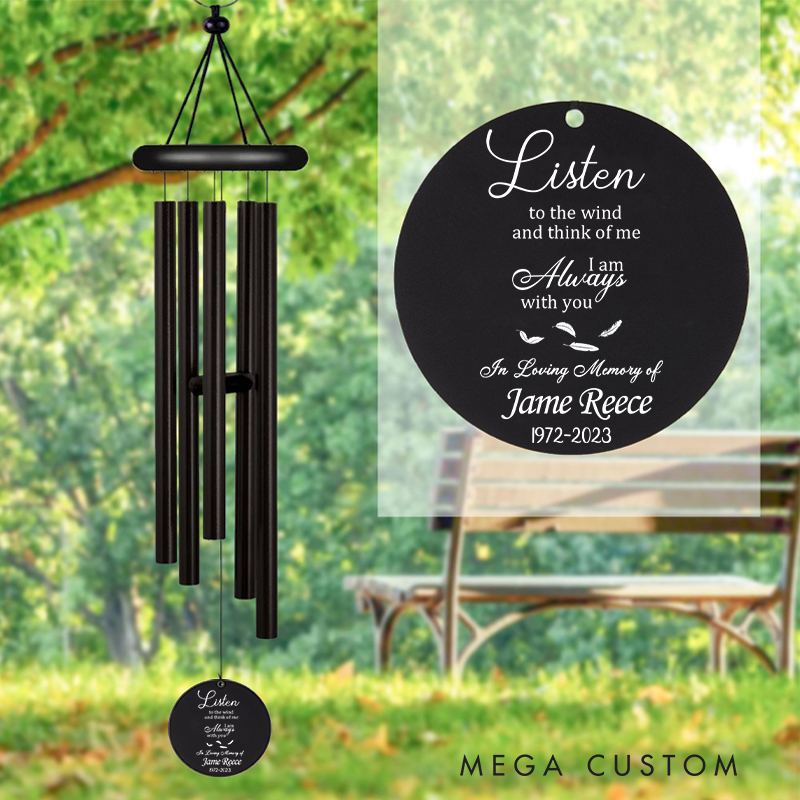 Personalized Listen to the Wind Memorial Chime Custom Sympathy Wind Chime In Memory of Gift Remembrance Gifts