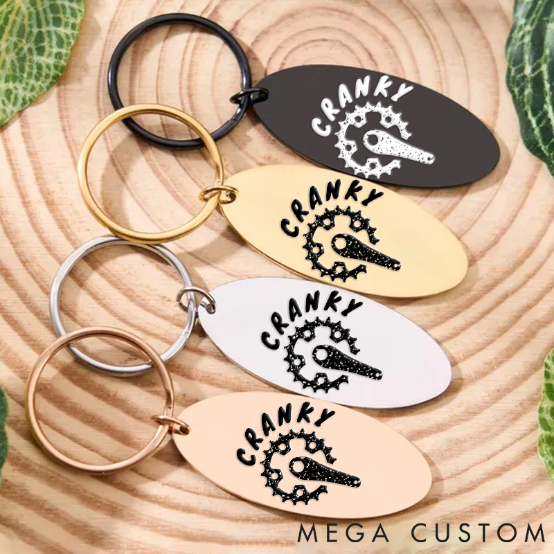 Personalized MTB Mountain Bike Revolution Keychain with Custom Text for Special Occasions Riding Biker Lover