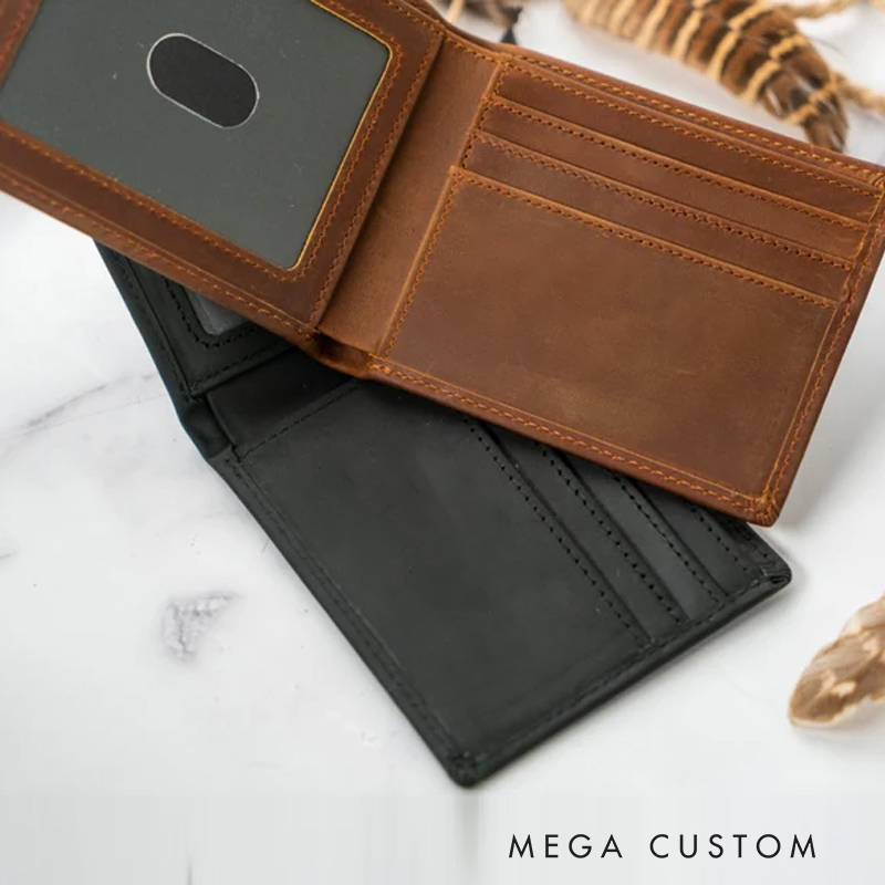 Personalized Cycling Bike Lover Riding Bold Gear and Crank Graphic with Custom Name Leather Wallet