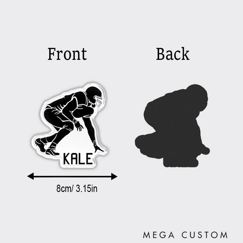 Personalized American Football Fridge Magnet with Custom Player Name- Sports Decal