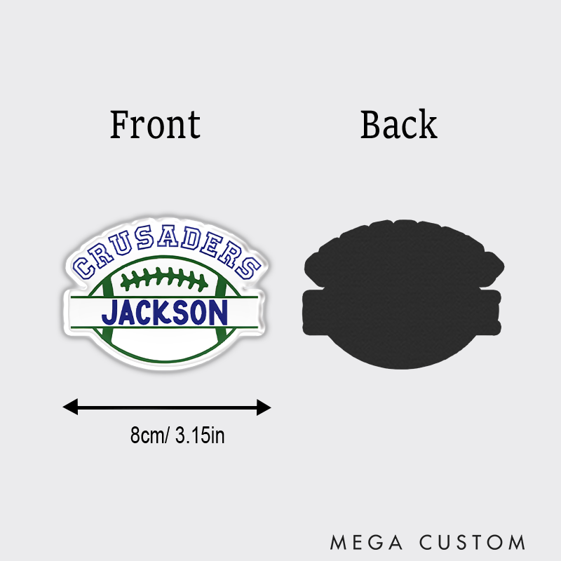 Personalized American Football and Rugby Fridge Magnet with Custom Team Name and Player Name