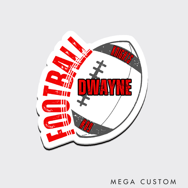 Personalized American Football Team Fridge Magnet – Customize with Player Name and Number