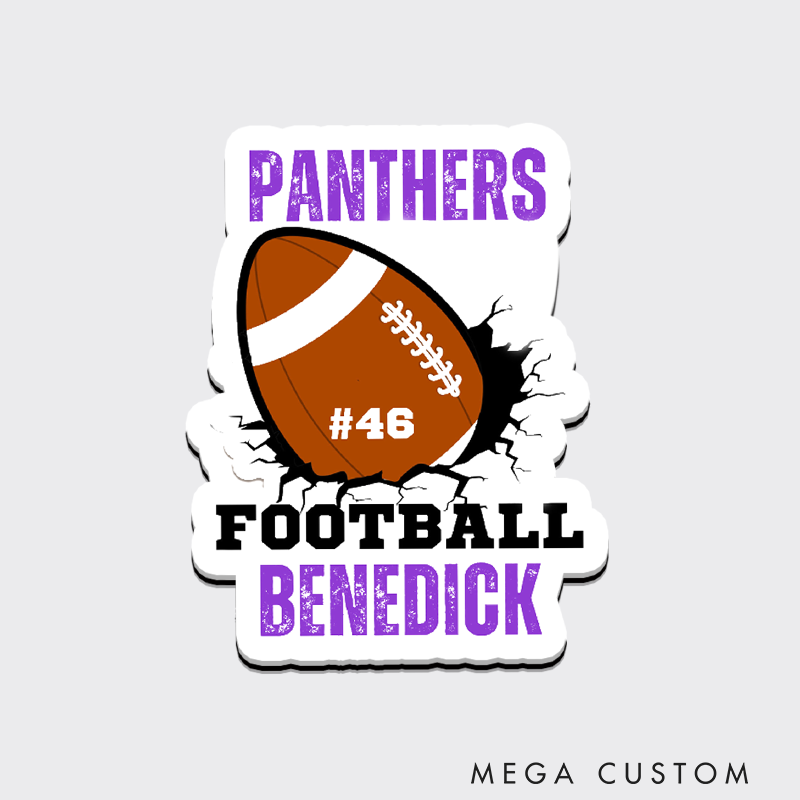 Personalized American Football Fridge Magnet with Custom Team Name, Player Name, and Number
