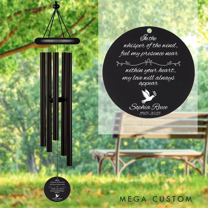 Personalized Best Memorial Wind Chimes for Outside Sympathy Wind Chimes Memorial Gifts for Loss of Loved One in Remembrance Gifts Unique Funeral Gift