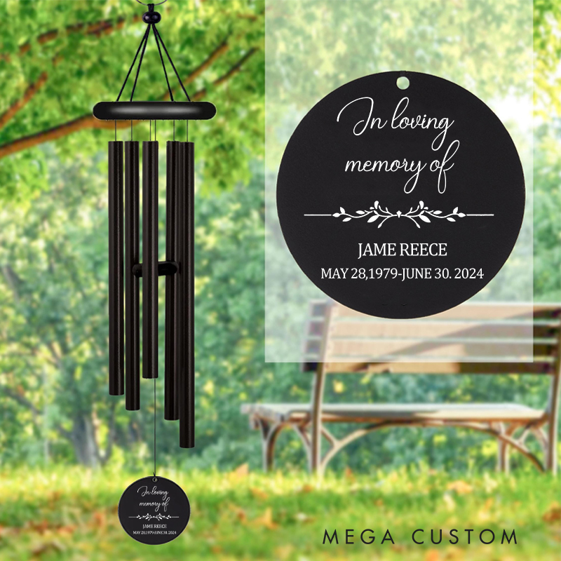 Personalized Memorial Wind Chimes Sympathy Gift for Loss of Loved One In Loving Memory Wind Chimes Bereavement Gift 