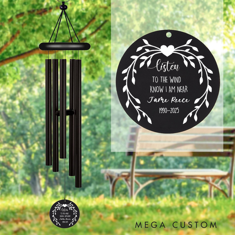 Personalized Memorial Wind Chime Listen to the Wind Wind Chime Sympathy Gifts Bereavement Gift