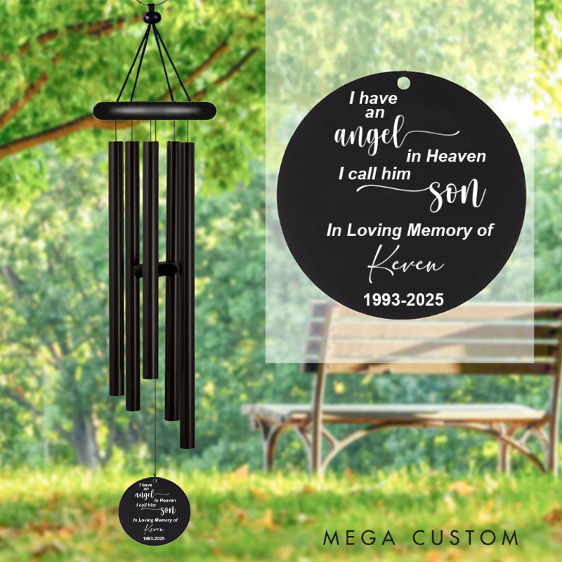 Personalized Memorial Wind Chime Son Sympathy Wind Chime Loss of Loved One Gift Custom Funeral Gift Bereavement Funeral Gift