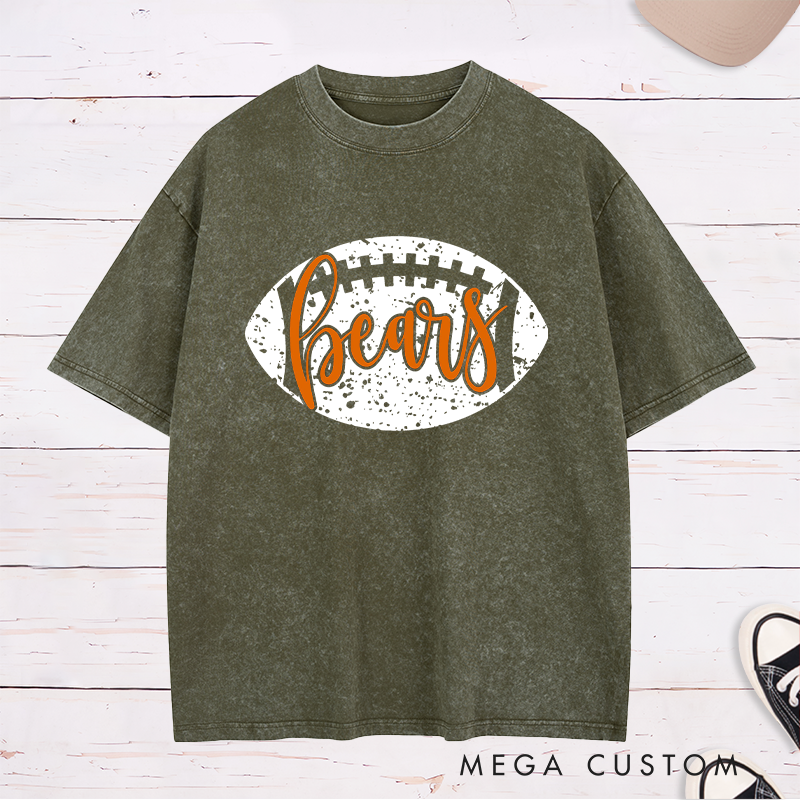Personalized Football and Rugby Washed T-Shirt with Custom Team Name Jerseys