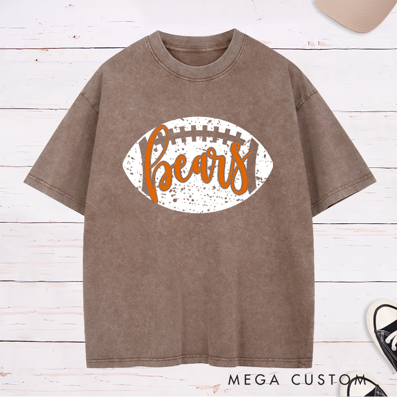Personalized Football and Rugby Washed T-Shirt with Custom Team Name Jerseys