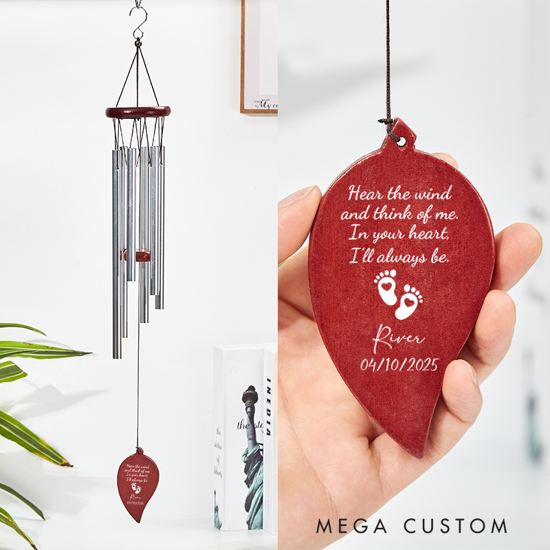 Personalized Memorial Wind Chimes for Infant Loss Sympathy Gift for Miscarriage Pregnancy Loss and Angel Baby Keepsake