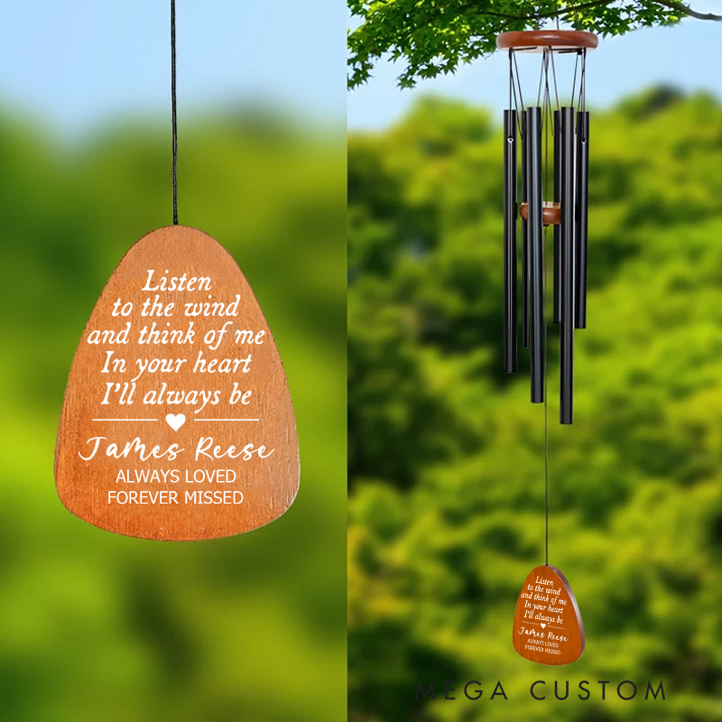 Personalized Wind Chimes for Outside Memorial Wind Chimes for Loss of Loved One Deep Tone Soothing Bereavement and Condolence Gift