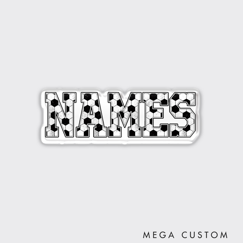 Personalized Bold Soccer Letter Fridge Magnet Customizable Name Design   