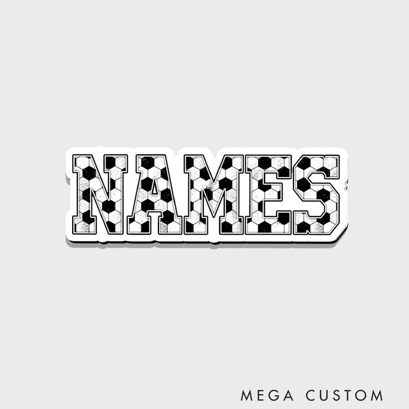 Personalized Bold Soccer Letter Fridge Magnet Customizable Name Design   