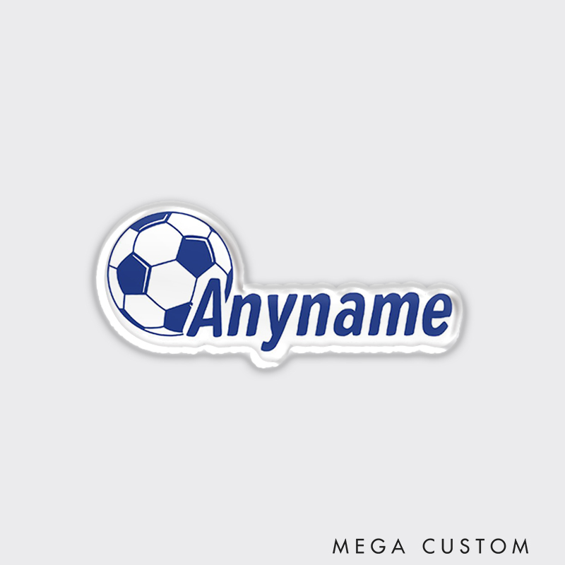 Personalized Soccer Lover Fridge Magnet Colorful Ball and Name Design 
