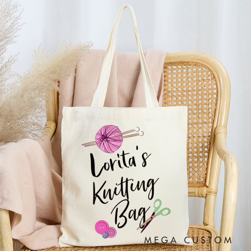 Personalized Crochet Lover Tote Bag Perfect Gift for a Crafty Lover Knitting Lover Gift
