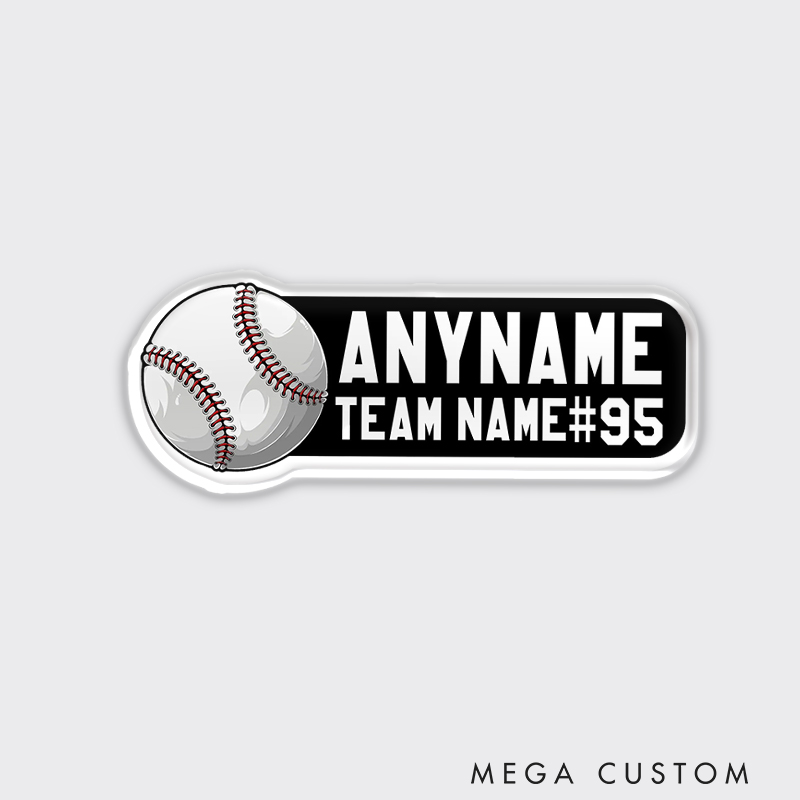 Personalized Athletic Fridge Magnet with Bold Team Name and Player Number