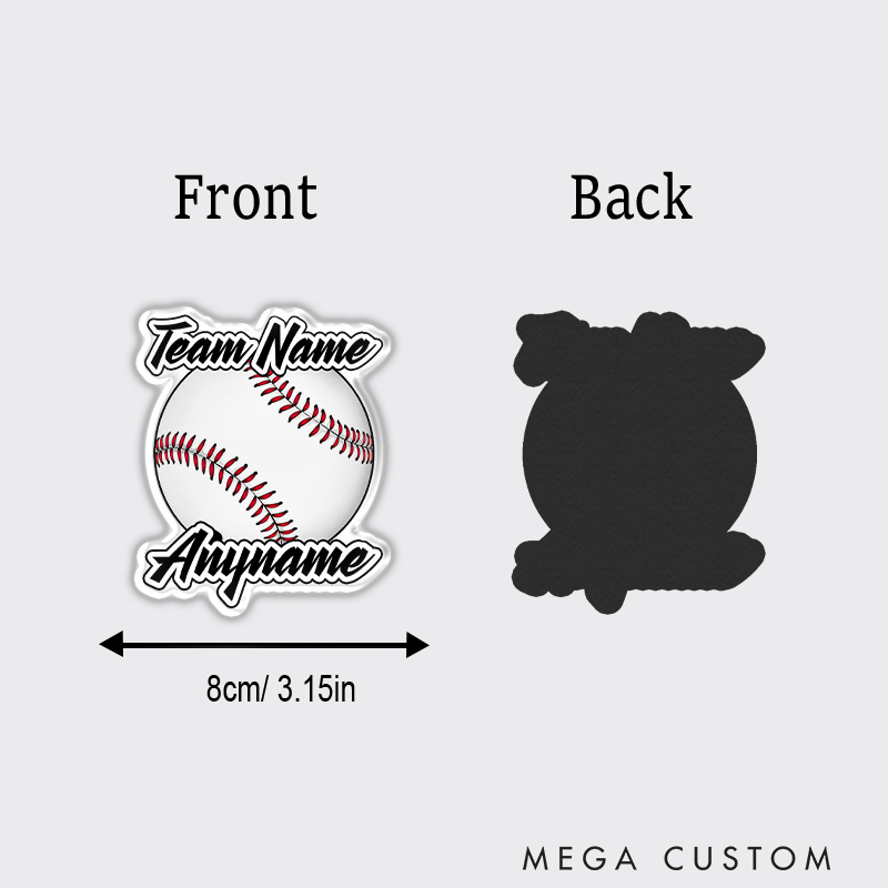 Personalized Athletic Fridge Magnet with Classic Ball Design and Custom Text