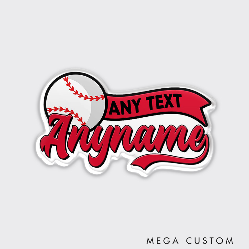 Personalized Custom Name Baseball Fridge Magnet