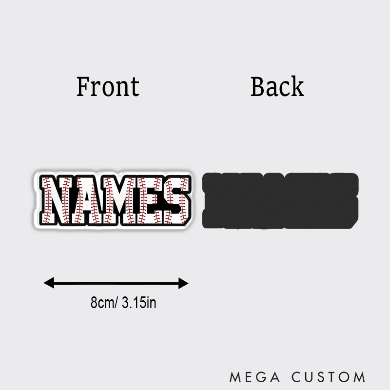 Personalized Athletic Fridge Magnet with Baseball-Themed Text Design and Custom Name  