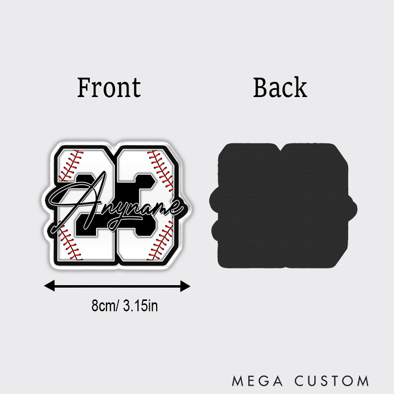 Personalized Baseball Name Helmet Decal Fridge Magnet