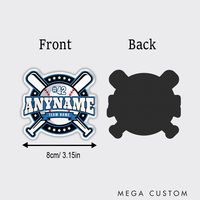 Personalized All Star Baseball Fridge Magnet with Custom Name and Team