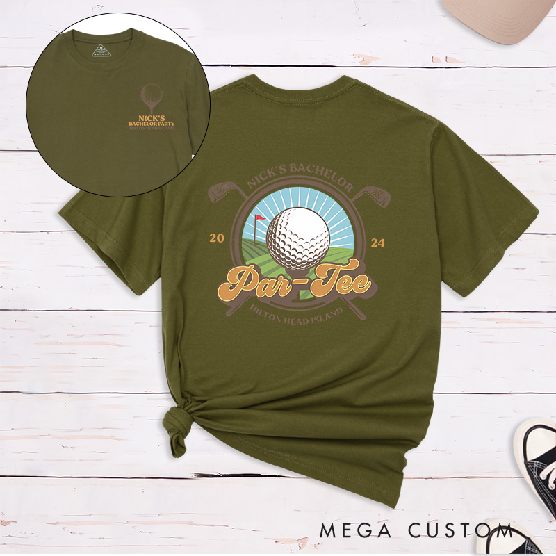 Personalized Golf Trip Bachelor Par Tee T-Shirt Custom Golfing Bachelor Party Unisex Shirt Bachelor Party Shirt