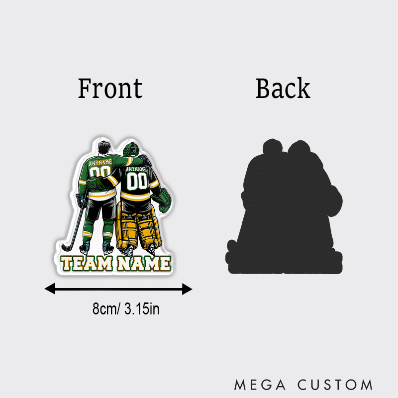 Personalized Hockey Friends Fridge Magnet with Custom Names and Numbers