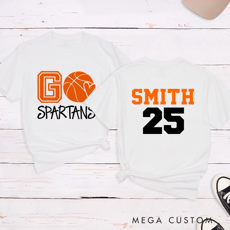 Personalized Basketball T-Shirt with Customizable Team Name Player Name and Jersey Number Perfect for Fans Players and Team Spirit