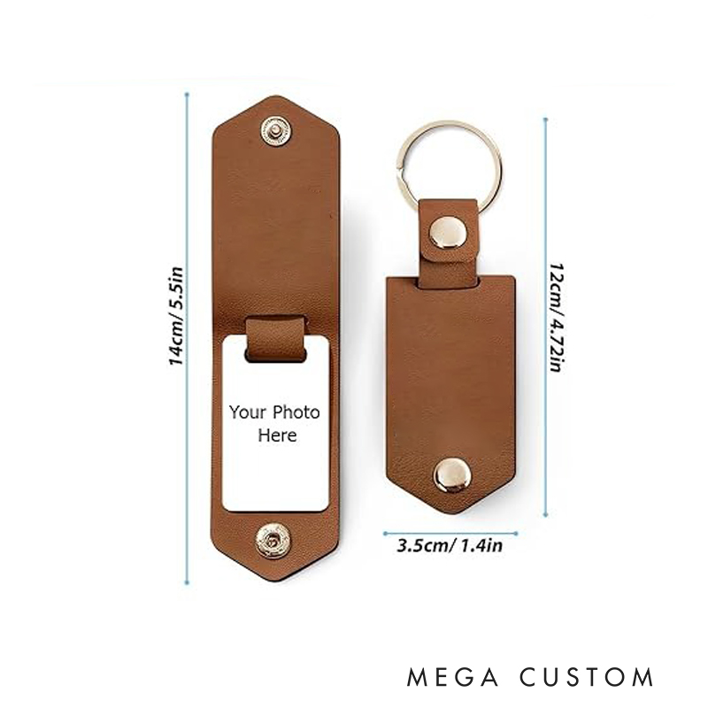 Personalized Gym Lover Weightlifting Minimalist Design with Photo for Keys Gym Bags Leather Keychain