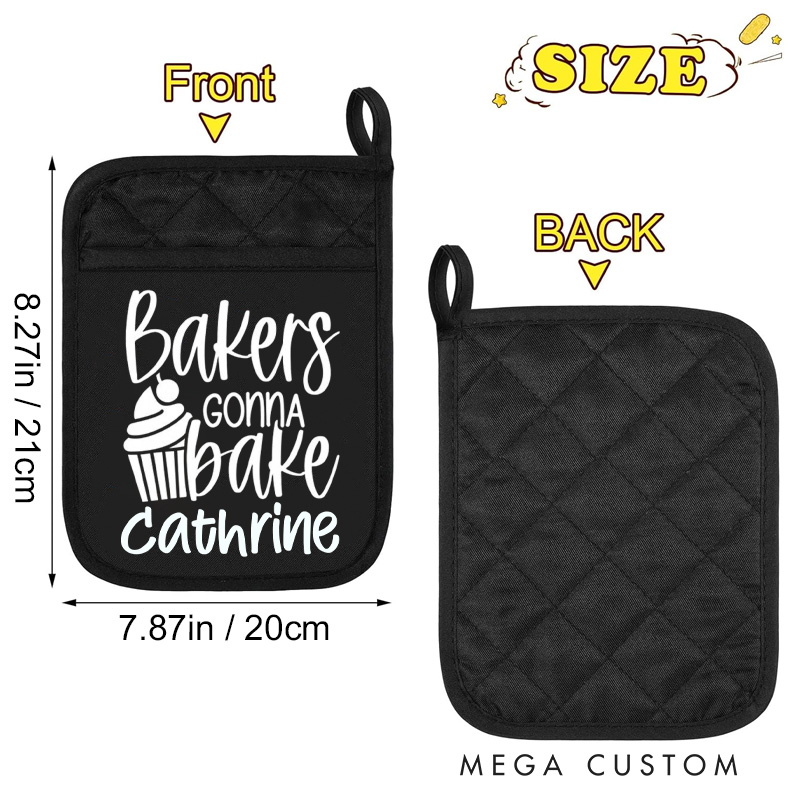 Personalized Bakers Gonna Bake Pot Holders Custom Cake Potholder with Name Gift Baking Lovers Gift Baker Gift