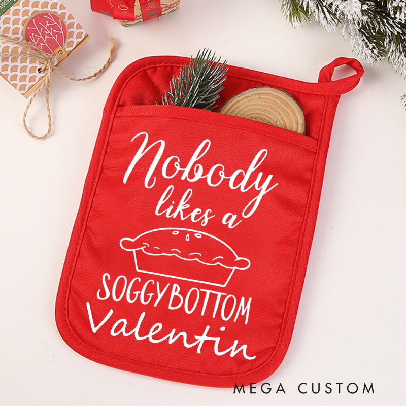 Personalized Nobody Likes A Soggy Bottom Pot Holders Custom Baking Potholder with Name Baking Lover Gift for Baker Gift Christmas Gift