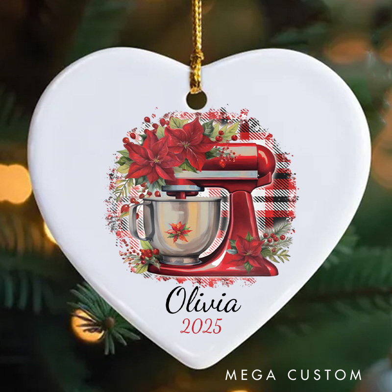Personalized Baking Mixer Christmas Ornament Chefs Baking Ornament with Name Xmas Tree Ornament Baker 2025 Christmas Gift Baking Lover Gift