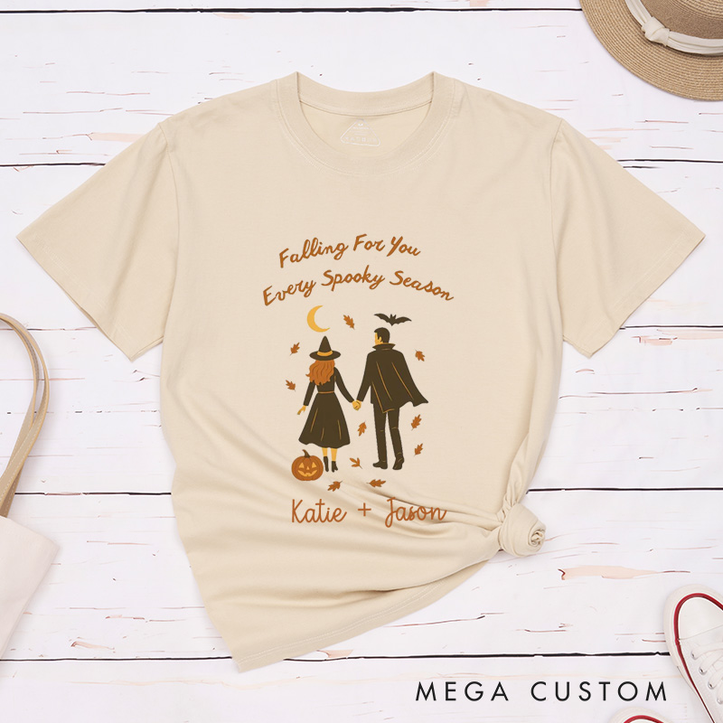 Personalized Falling For You Every Spooky Season Couple Halloween Matching T-Shirt