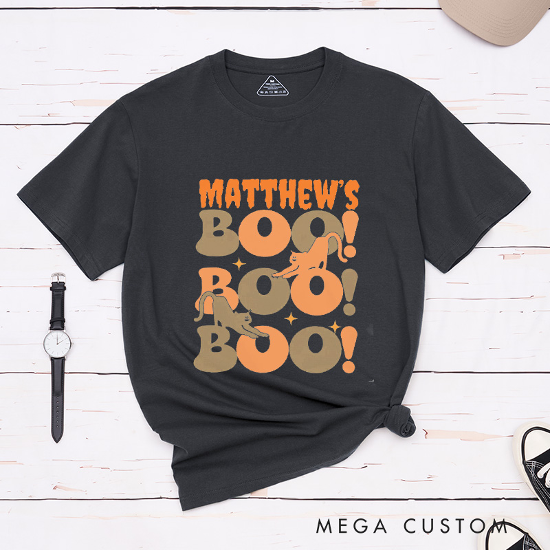 Personalized Couple Halloween Matching T-Shirt Funny Boo Matching Halloween Shirt Gift For Him and Her 