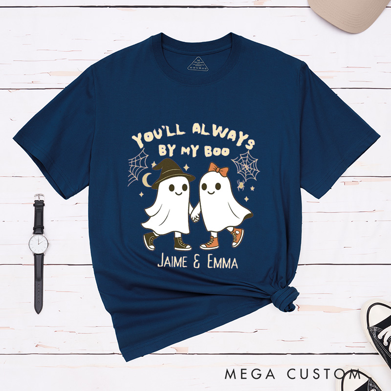Personalized Ghost Couple Matching Halloween T-Shirt Cute Halloween Shirt For Husband and Wife