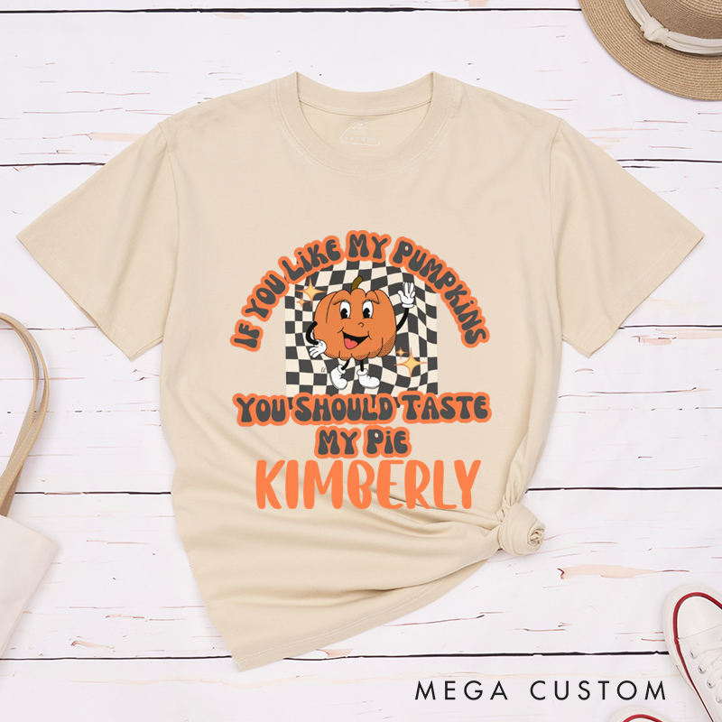 Personalized Pumpkin Emoticon Couple Matching Halloween Shirt Checkerboard Design Couple T-Shirt