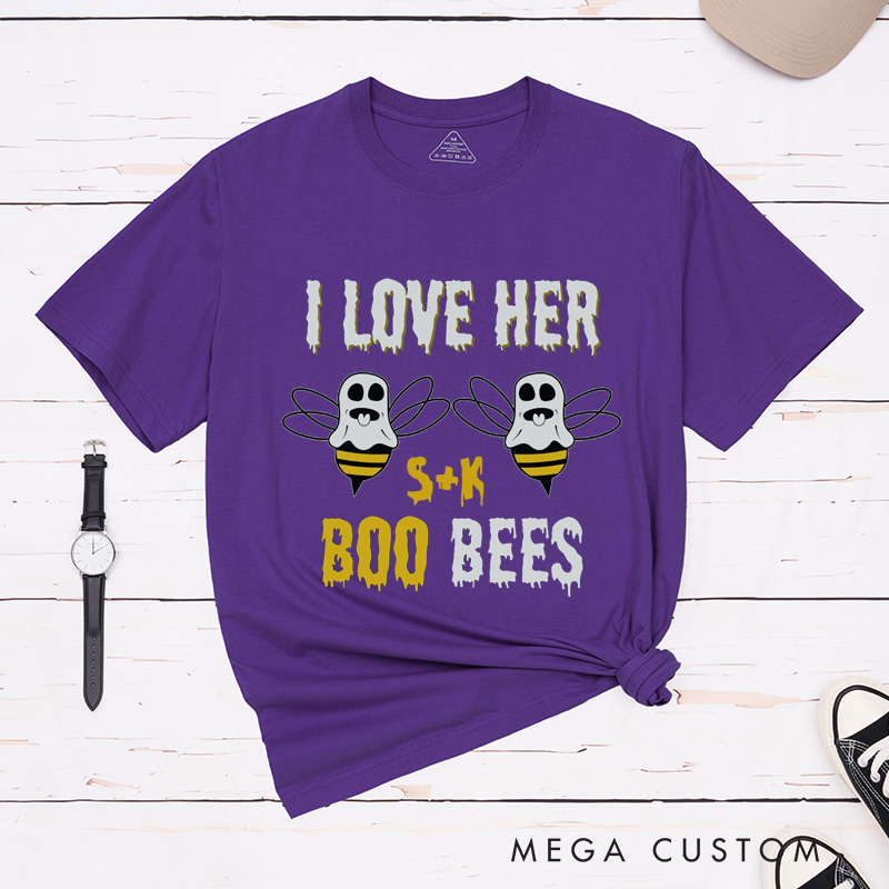 Personalized Boo Bees Couple Matching Halloween T-Shirt