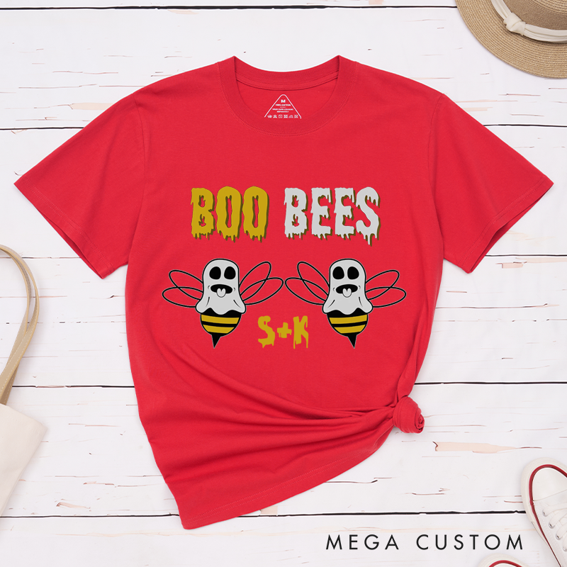 Personalized Boo Bees Couple Matching Halloween T-Shirt